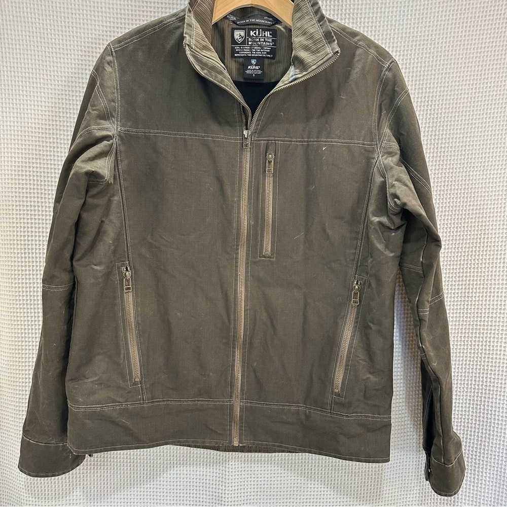 Kuhl Men’s Small Burr Jacket Vintage Patina Dye Gray Full Zip Fleece Lined